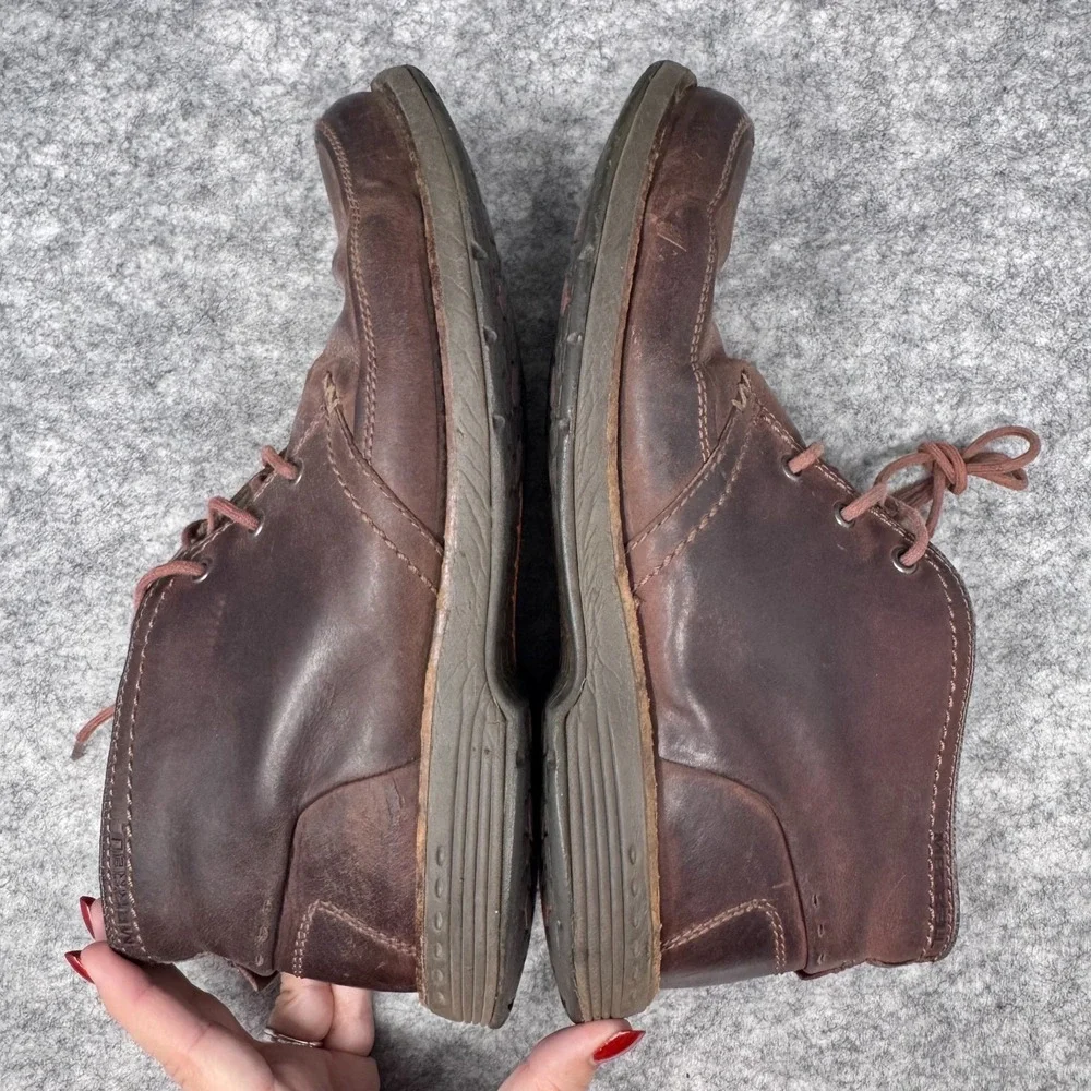 Merrell Realm Chukka Boots Mens 10.5 Brown Leather Lace Up Casual Ankle